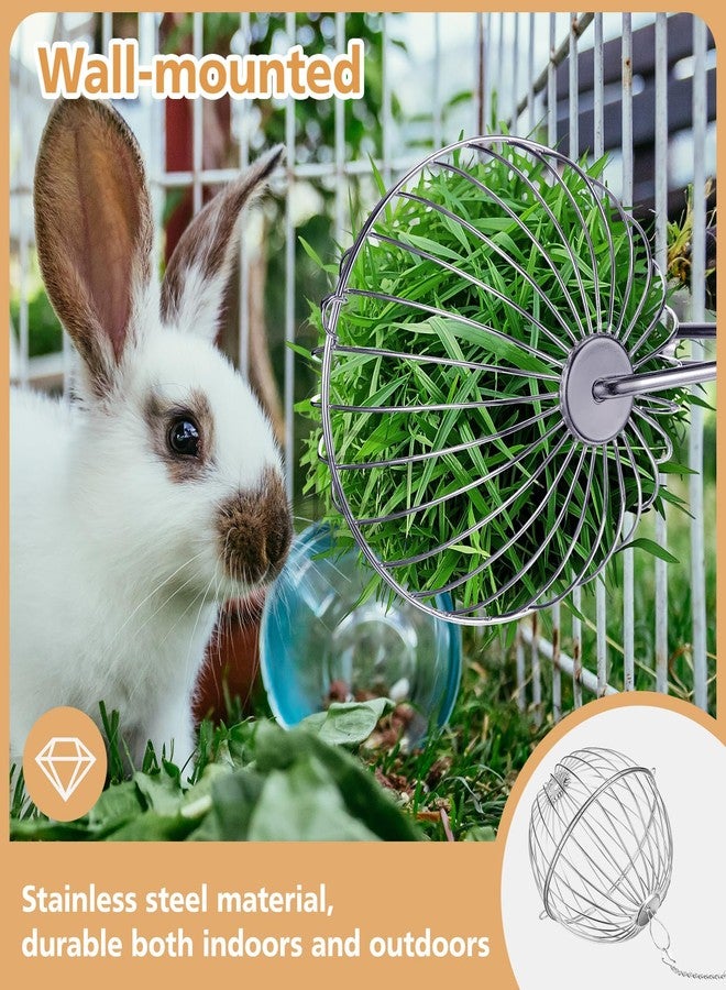 Otoolling 2 Pack Rabbit Hay Ball Feeder Stainless Steel Hanging Hay Holder Dispenser Small Animal Grass Feeder Rack Ball Toy for Bunny Hamster Guinea Pig Chinchilla Gerbils Cage Accessories Supplies - Image 5